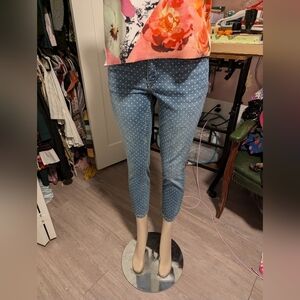 Max jeans‎ blue jean polka dot Capri jeans size 6